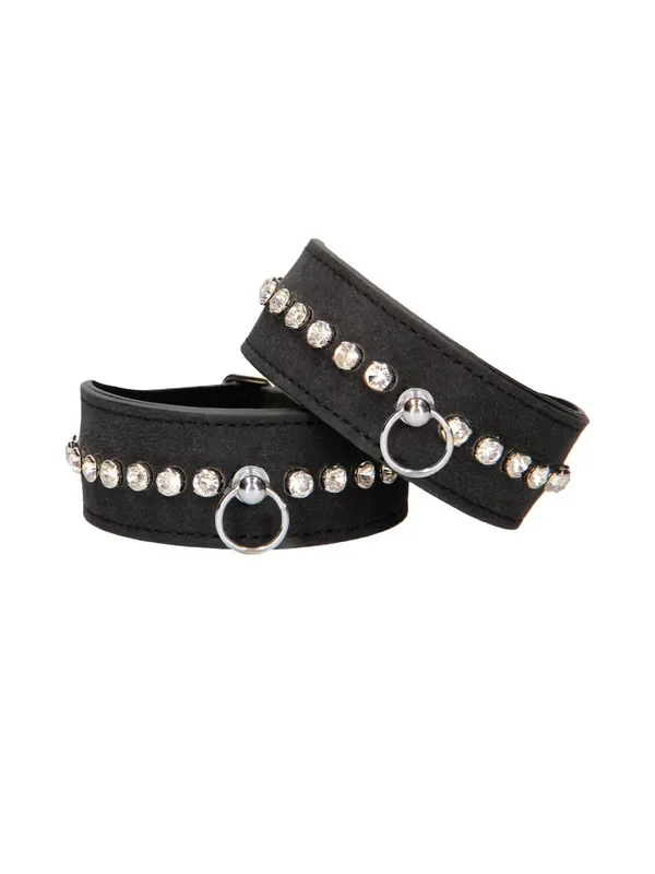 Ouch! Wrist Cuffs Diamond Handgelenksfesseln, schwarz