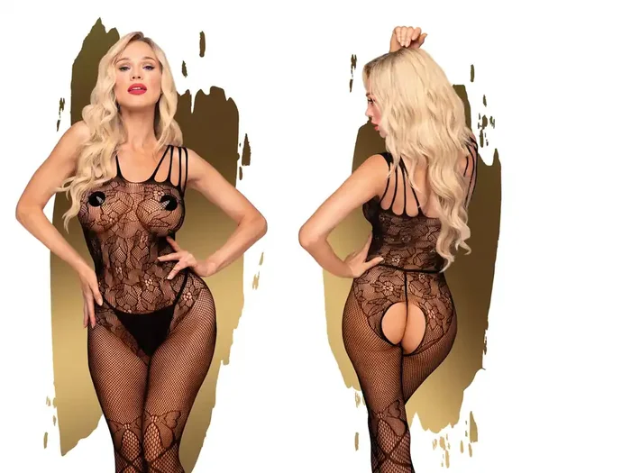 Ouvert-Bodystocking aus Netzstoff Dessous