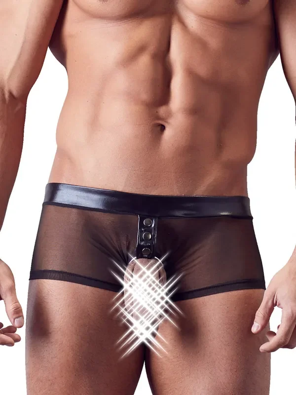 Ouvert-Pant mit Penisring, schwarz