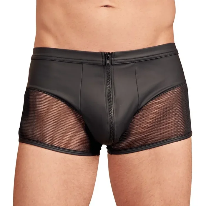 Pants im Mattlook mit Netz-Einsätzen und Reißverschluss, L – SALE