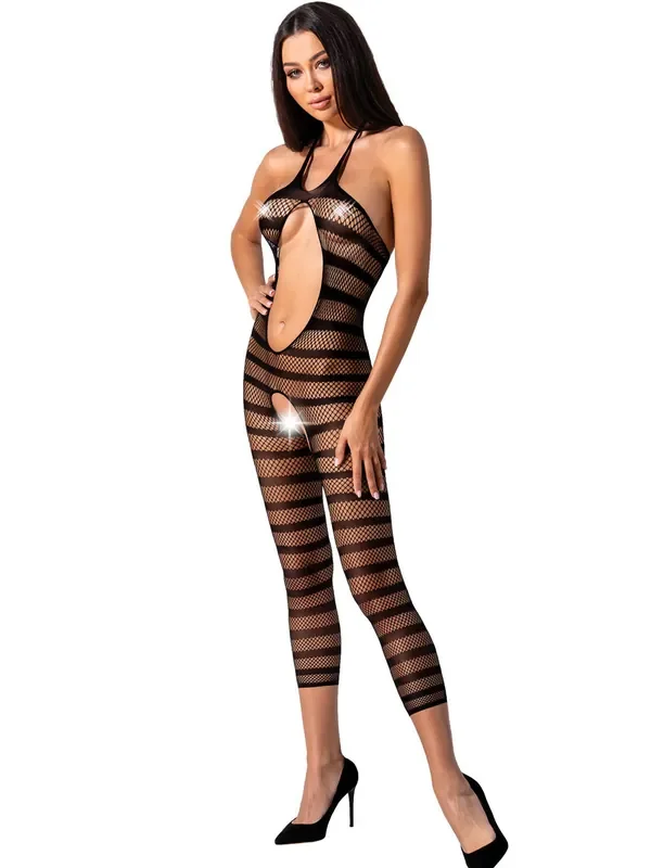 Passion BS081 Ouvert-Catsuit, schwarz