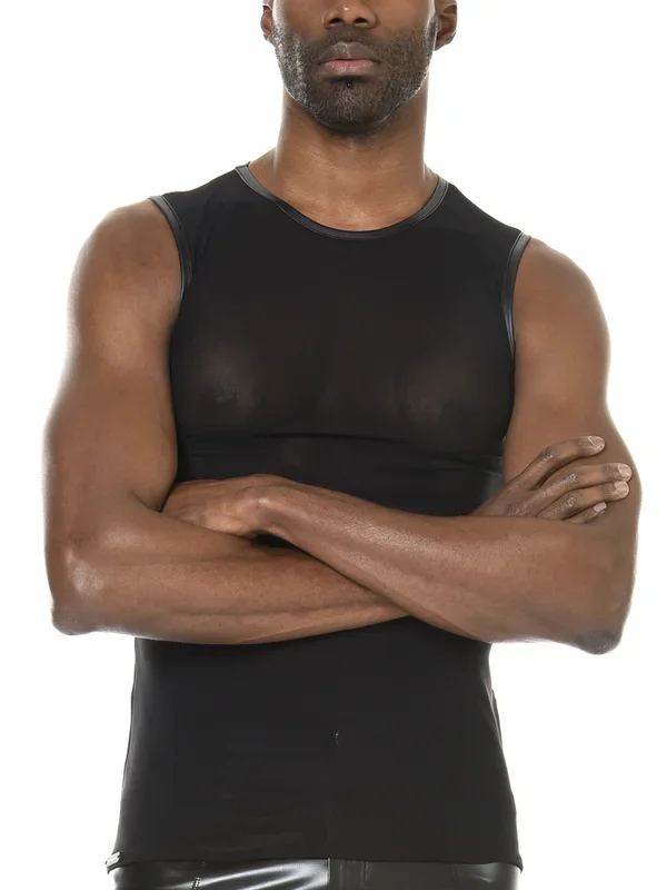Patrice Catanzaro Adrien: Netz-Tanktop, schwarz