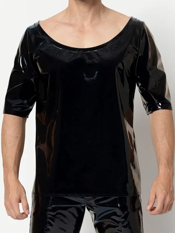 Patrice Catanzaro Alrik Lack-T-Shirt, schwarz