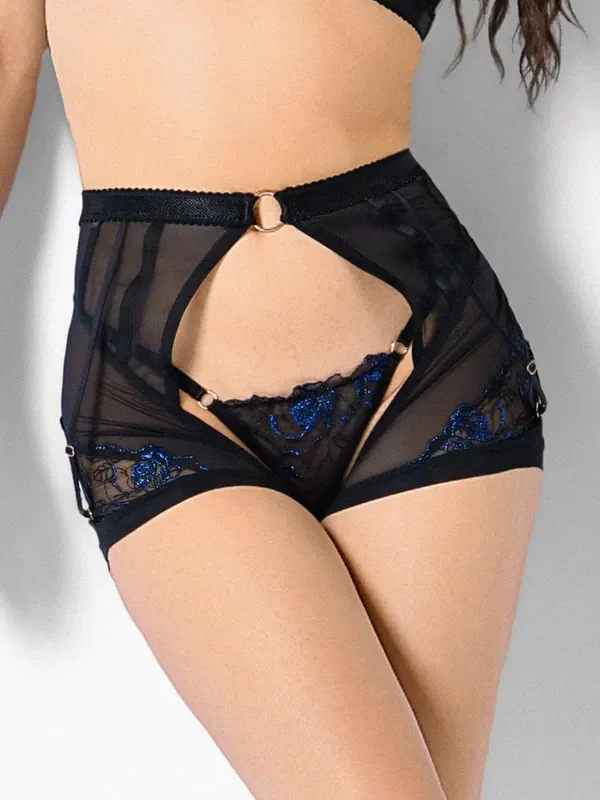 Patrice Catanzaro Envie Netz-Chaps, schwarz/blau