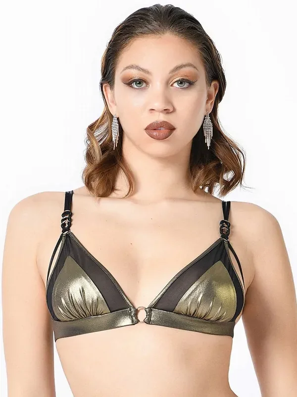 Patrice Catanzaro Margarita Bikini-Triangel-BH, schwarz/gold