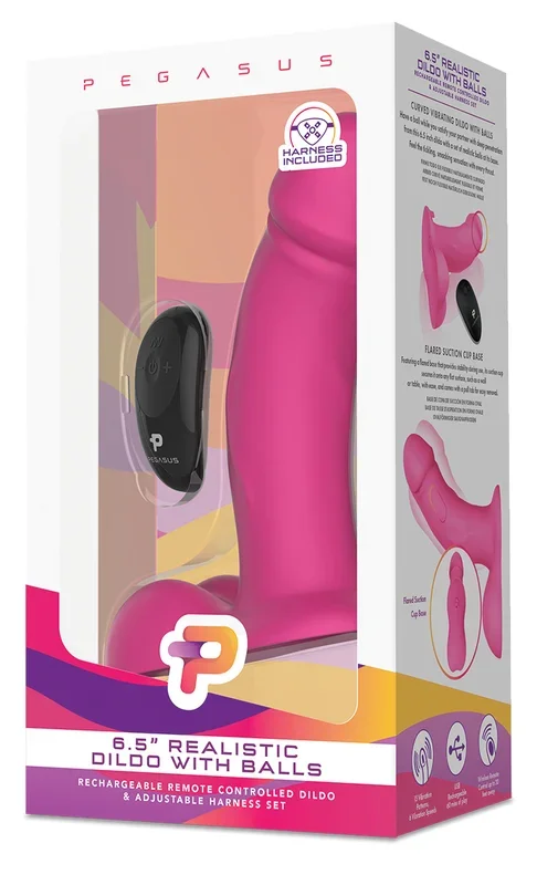 PEGASUS 6,5′ Realistic Dildo with Balls & Harness Set