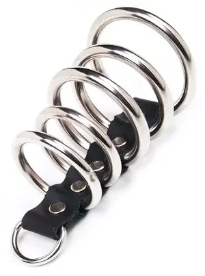 Peniskäfig mit 5 Ringen und D-Ring