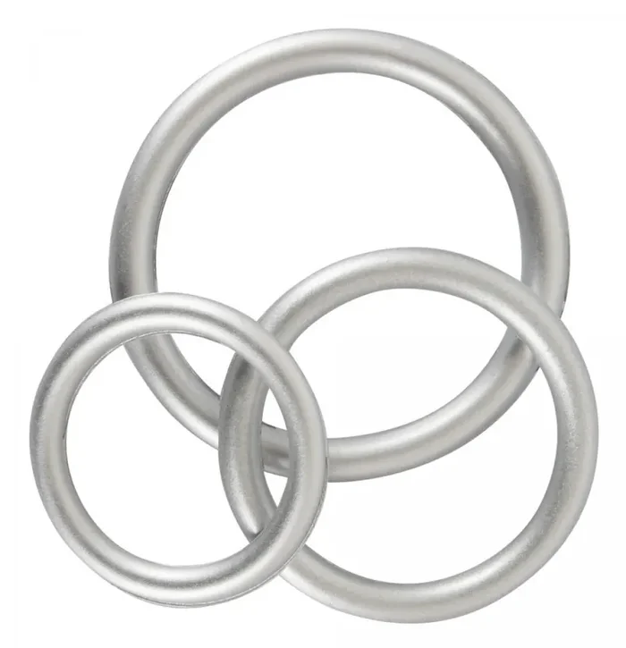 Penisring-Set aus Silikon – Metallic
