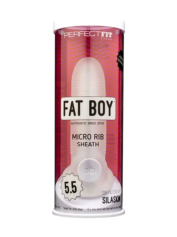 Perfect Fit Fat Boy Micro Rib Sheath 5.5 Penishülle, transparent