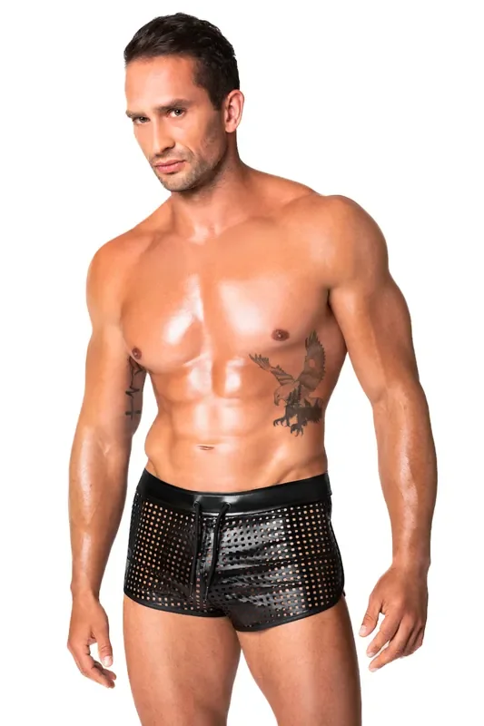 perforierte Wetlook Shorts
