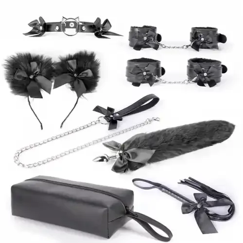 Petplay Bondage-Set mit Tasche (Farbe Rot)
