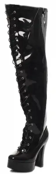 Plateau Overknee High Heels – sehr weiter Schaft