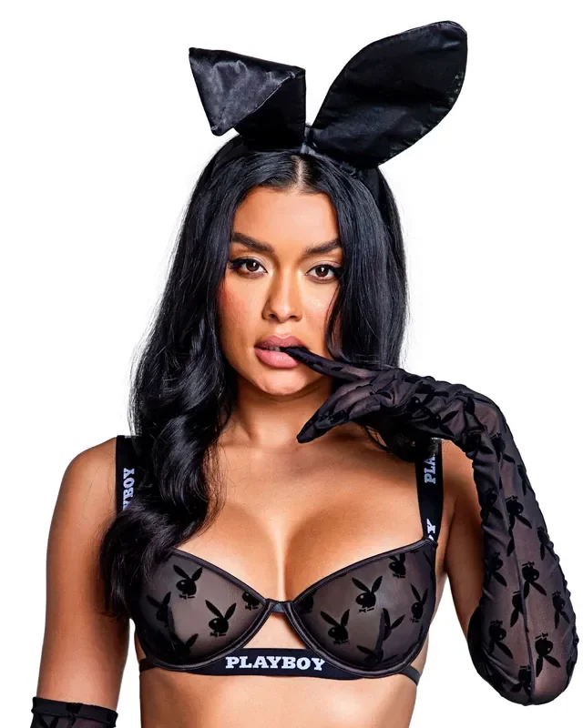 Playboy Lingerie – Satin Bunny Ears – Schwarz