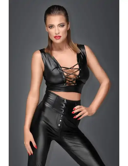 Powerwetlook Top mit Schnürung
