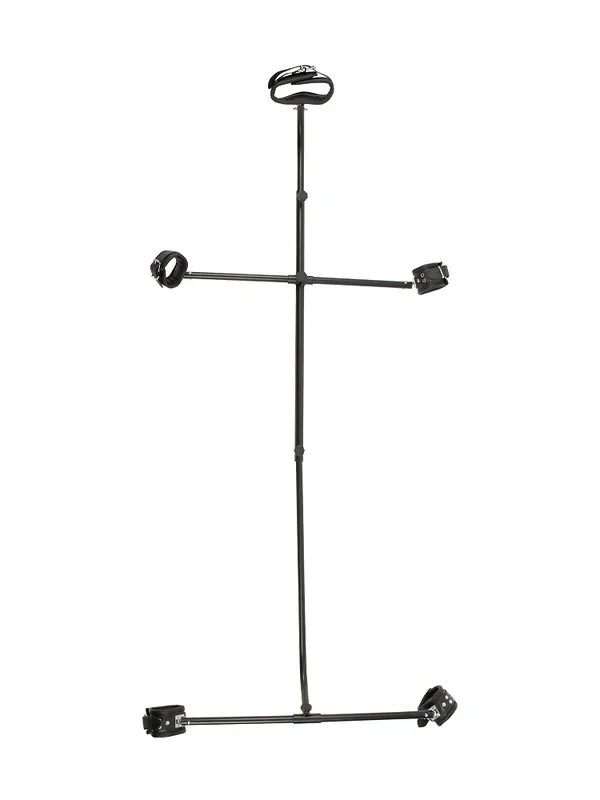 Pranger mit Lederfesseln, schwarz