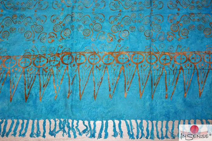 Premium Lunghi | Sarong „Wailele“ – hellblau