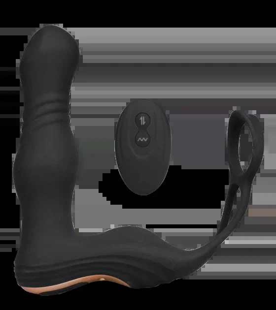 Prostata-Stimulator mit Vibration, Stoßfunktion und Cockring Trip