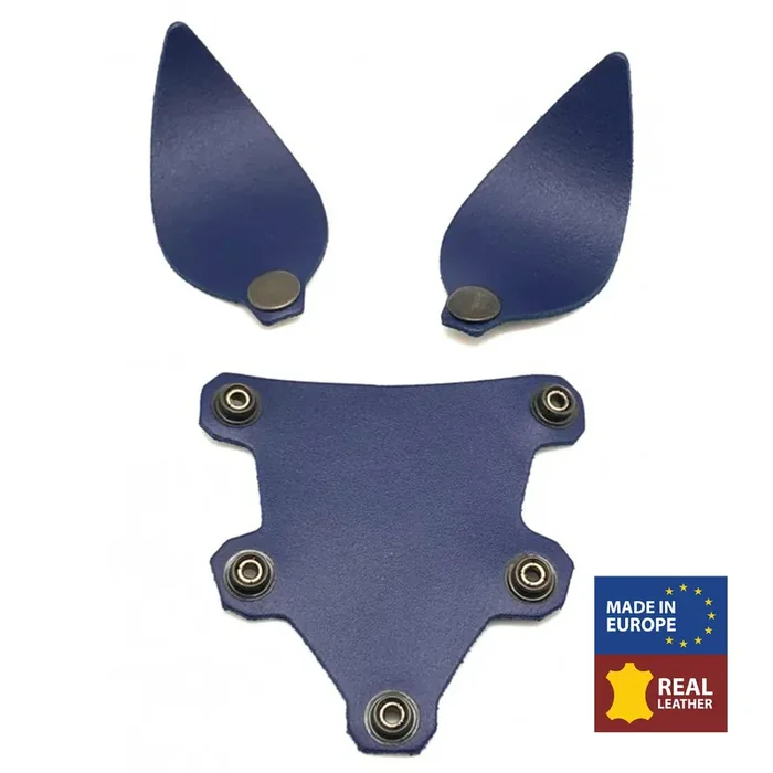 PUPPY SET OHREN UND ZUNGE AUS BLAUEM LEDER