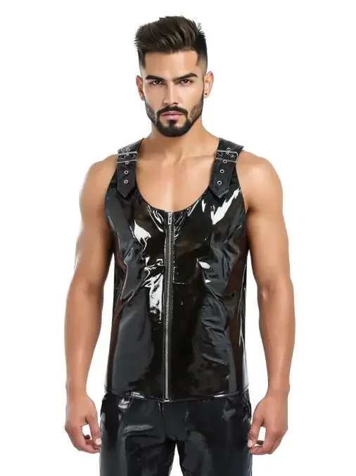 PVC Herren-Weste mit Schulterriemen (Grösse XXL)