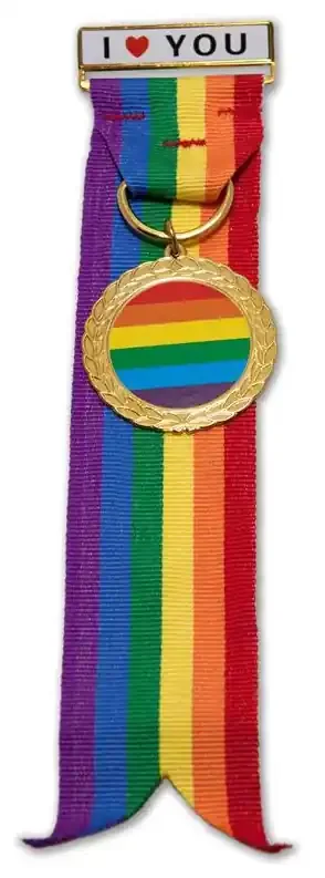 Rainbow-Medaille mit Schleife