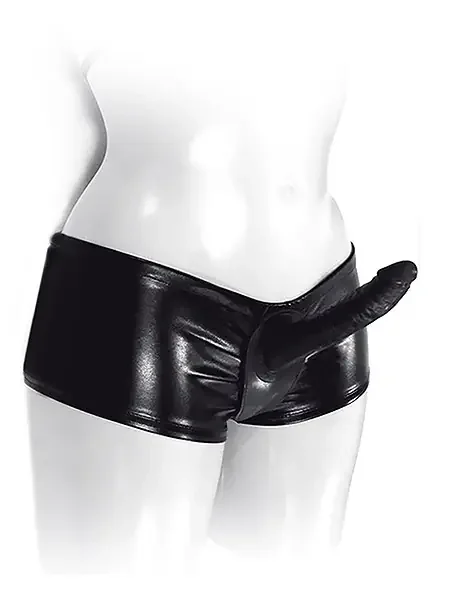 Réel Strap-On-Short mit Dildo, schwarz