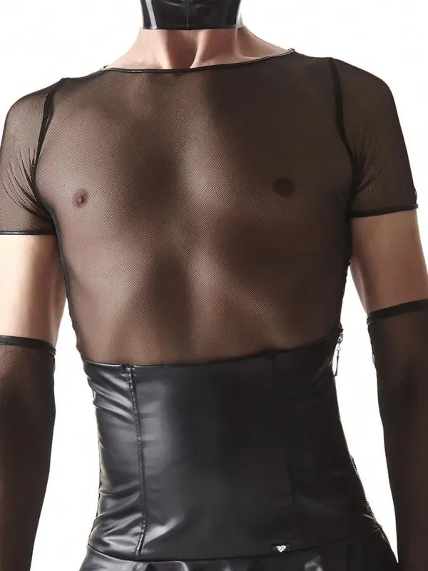 Regnes Fetish Planet CRD008 Netz-Top, schwarz