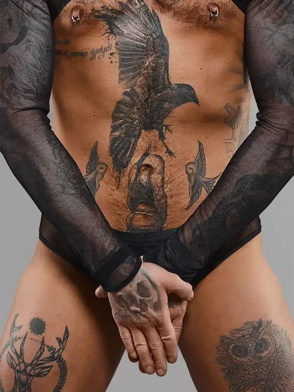 Regnes Fetish Planet REIker001 Ouvert-Brief, schwarz
