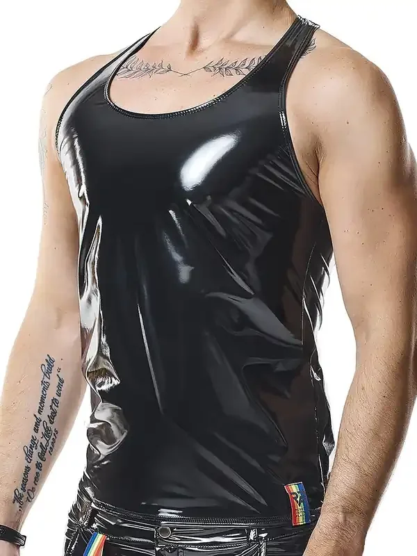 Regnes Fetish Planet RMFilippoRBW Lack-Tanktop, schwarz