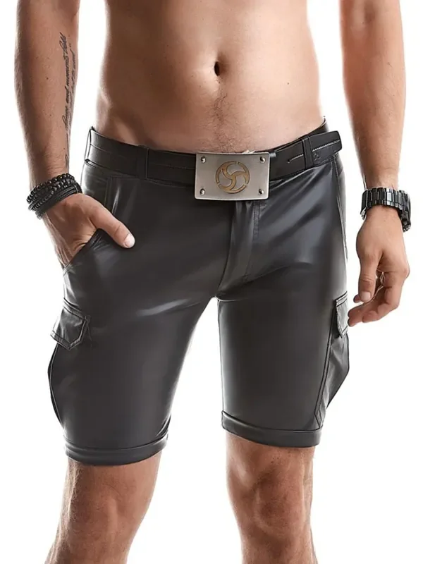 Regnes Fetish Planet RMLorenzo001 Wetlook-Shorts, schwarz