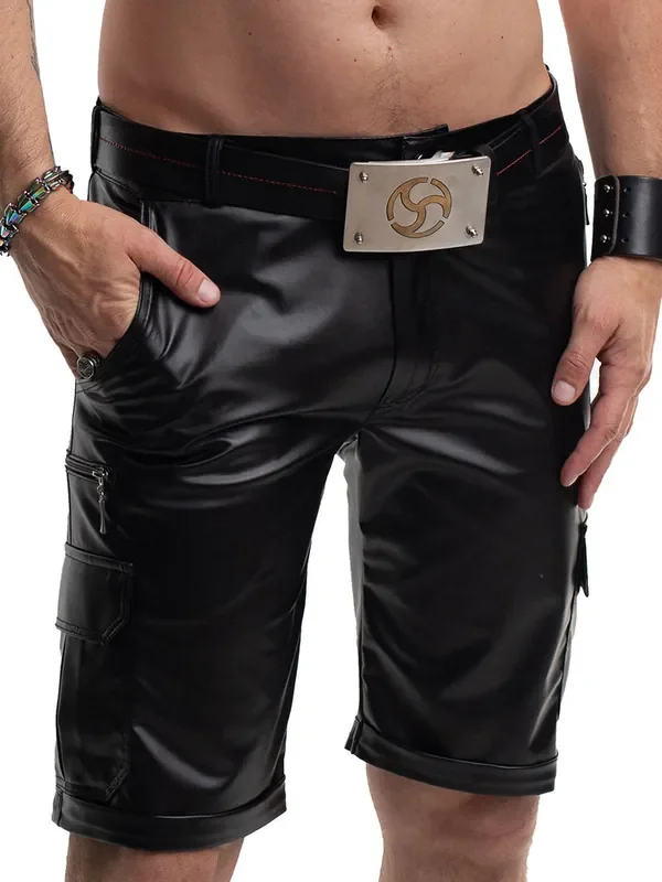 Regnes Fetish Planet RMPaolo001 Wetlook-Shorts, schwarz