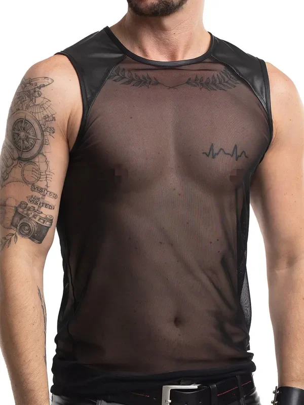 Regnes Fetish Planet RMTizian001 Netz-Shirt, schwarz
