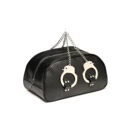 Reisetasche mit Handschellen und Griffen – Schwarz