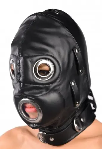 Restriktive Leder Maske – verschließbar
