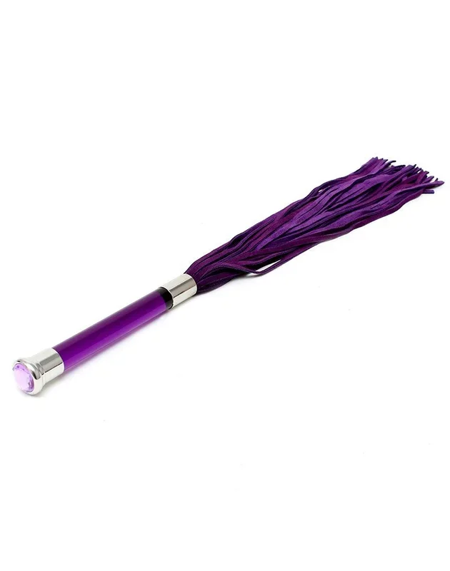 RIMBA – SUEDE FLOGGER WITH GLASS HANDLE AND CRYSTAL