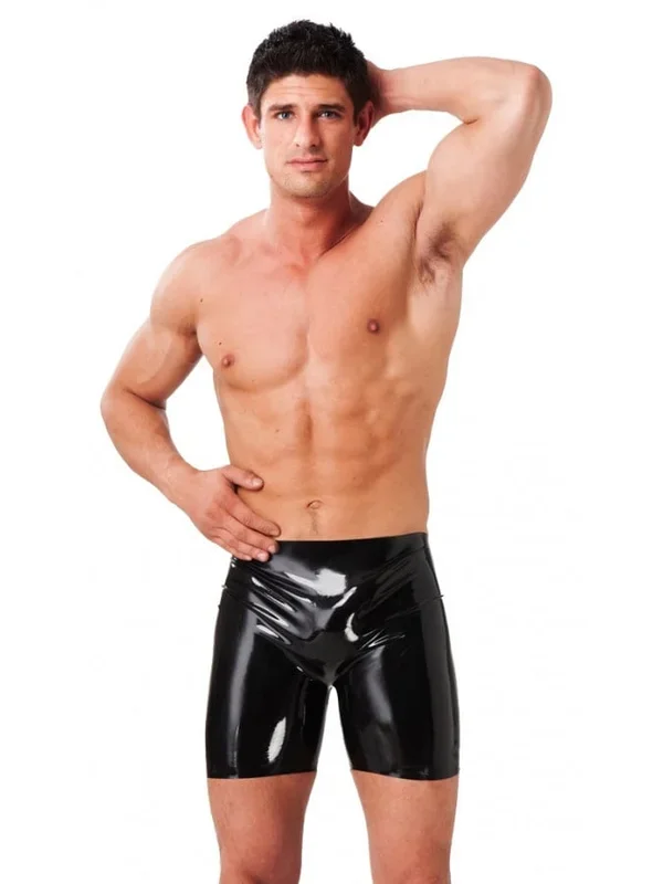 Rimba Bermuda Herren Shorts Schwarz – Latex-Look mit stilvoller Passform