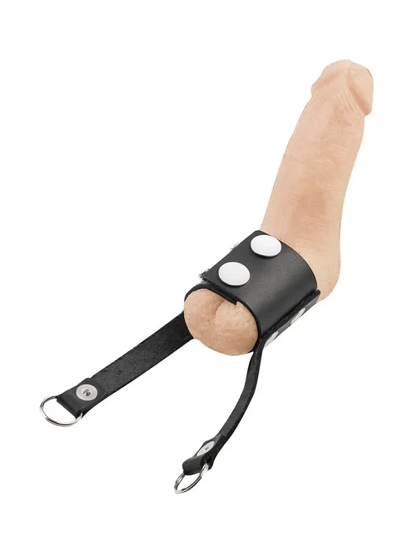 Rimba Bondage Play Leder-Ballstretcher, schwarz