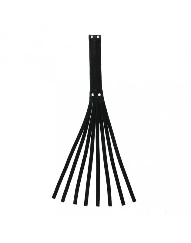 Rimba Streichelpeitsche – Spalt-Velours | 42 cm, Leder, Schwarz