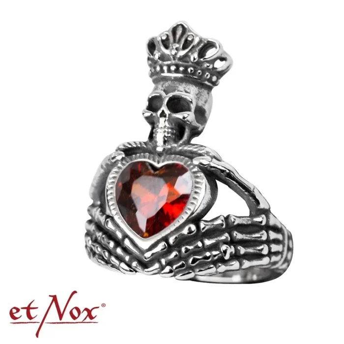 Ring mit Skeletthänden und Totenkopf
