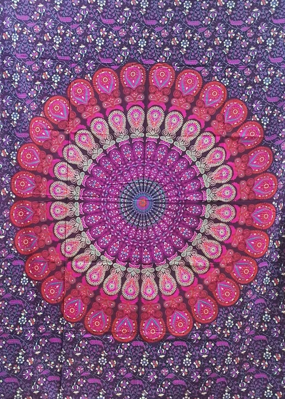 Ritualtuch Tagesdecke Wandbehang – Indian-Peacock violett – Normalgröße