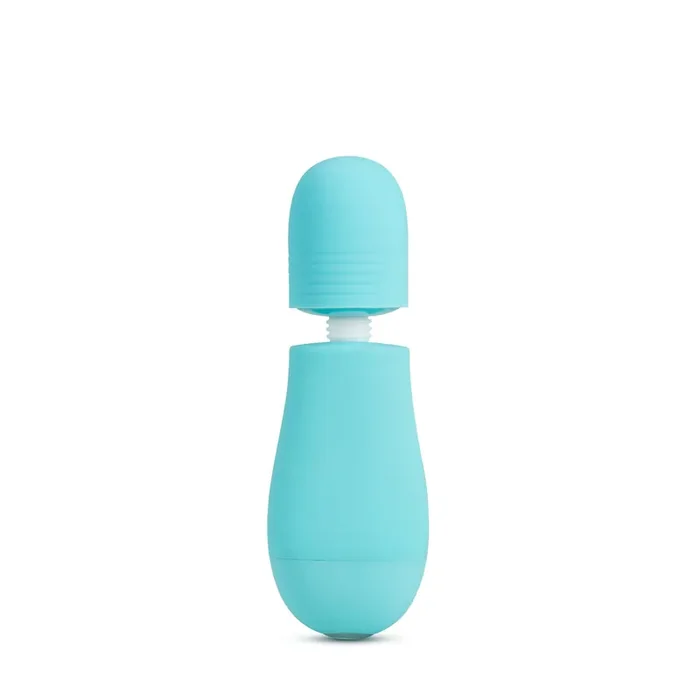 Rose – Petite Wand-Vibrator mit Aufsätzen – Blau