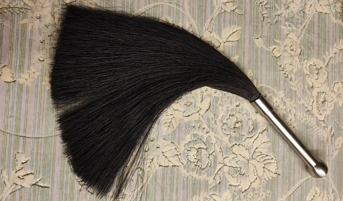 Rosshaar Peitsche mit Edelstahlgriff