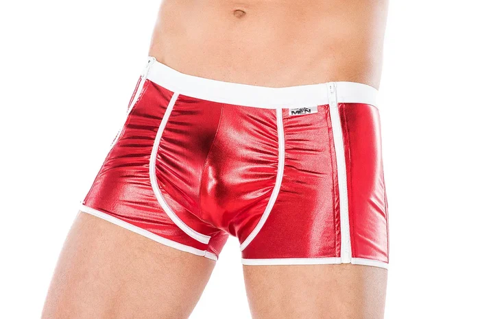 Rote Boxershorts mit Reißverschlüssen