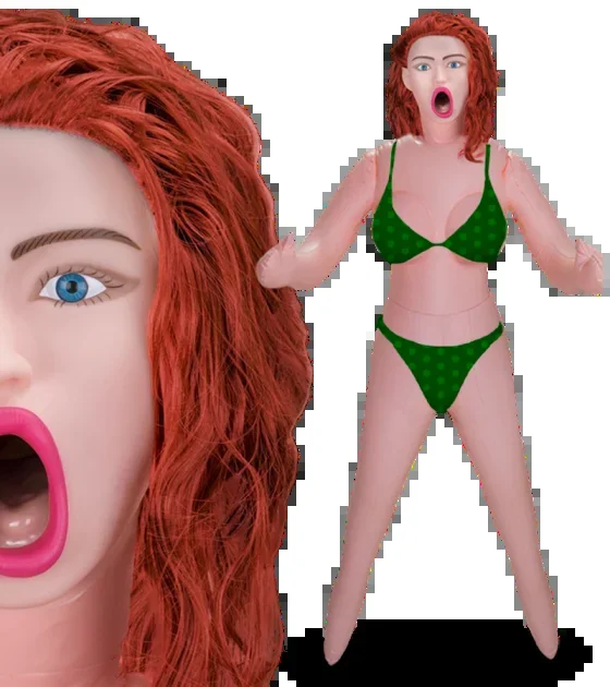 Rothaariges aufblasbare Gummipuppe mit Blowjob-Mund Kirsten