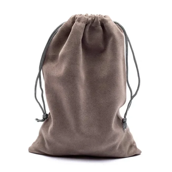 Samt Geschenktasche – GRAU 13×18 cm
