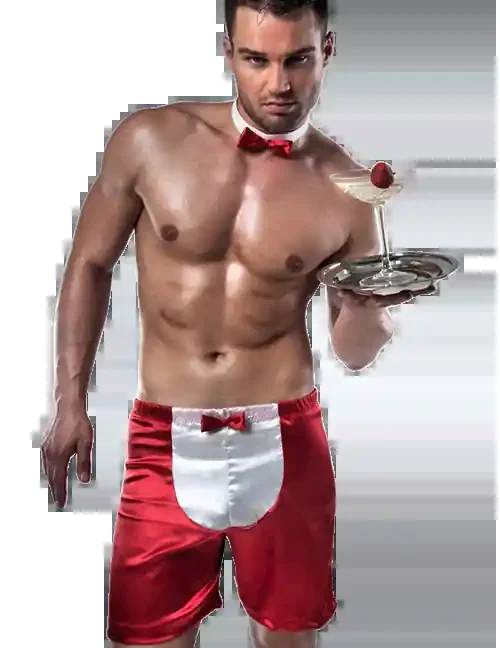 Satin Boxershorts in rot/weiß