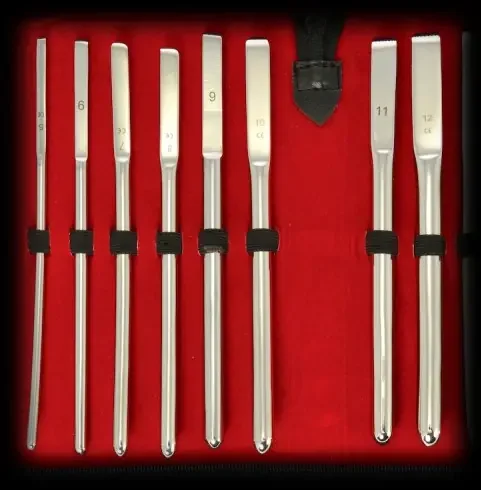 Satz mit 8 Stäben für Urethra 5 bis 12mm