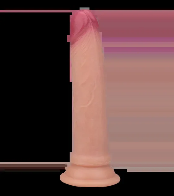 Saugnapf-Dildo mit Doppelschicht aus Liquid Silicone