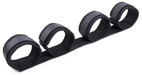 Schwarze Nylon Spreizstange mit Handschellen