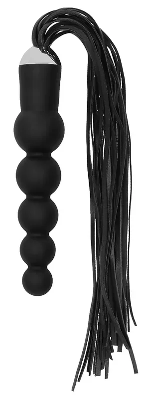 Schwarze Peitsche mit gebogenem Silikon-Dildo – Schwarz
