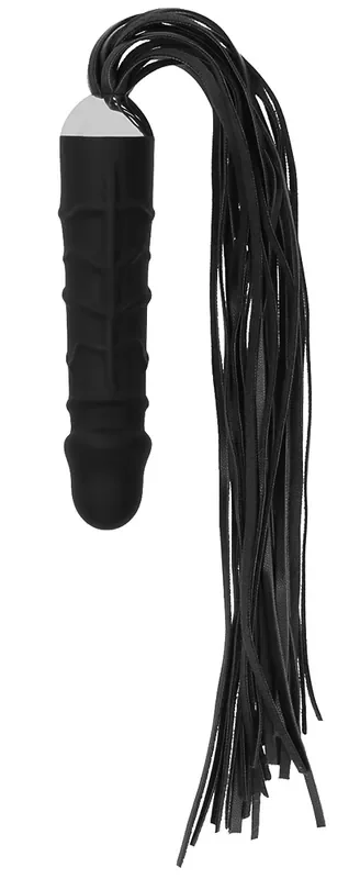 Schwarze Peitsche mit realistischem Silikon-Dildo